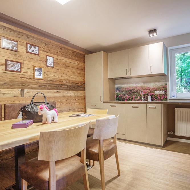 Fladt køkken Rosentalerhof Saalbach Hinterglemm